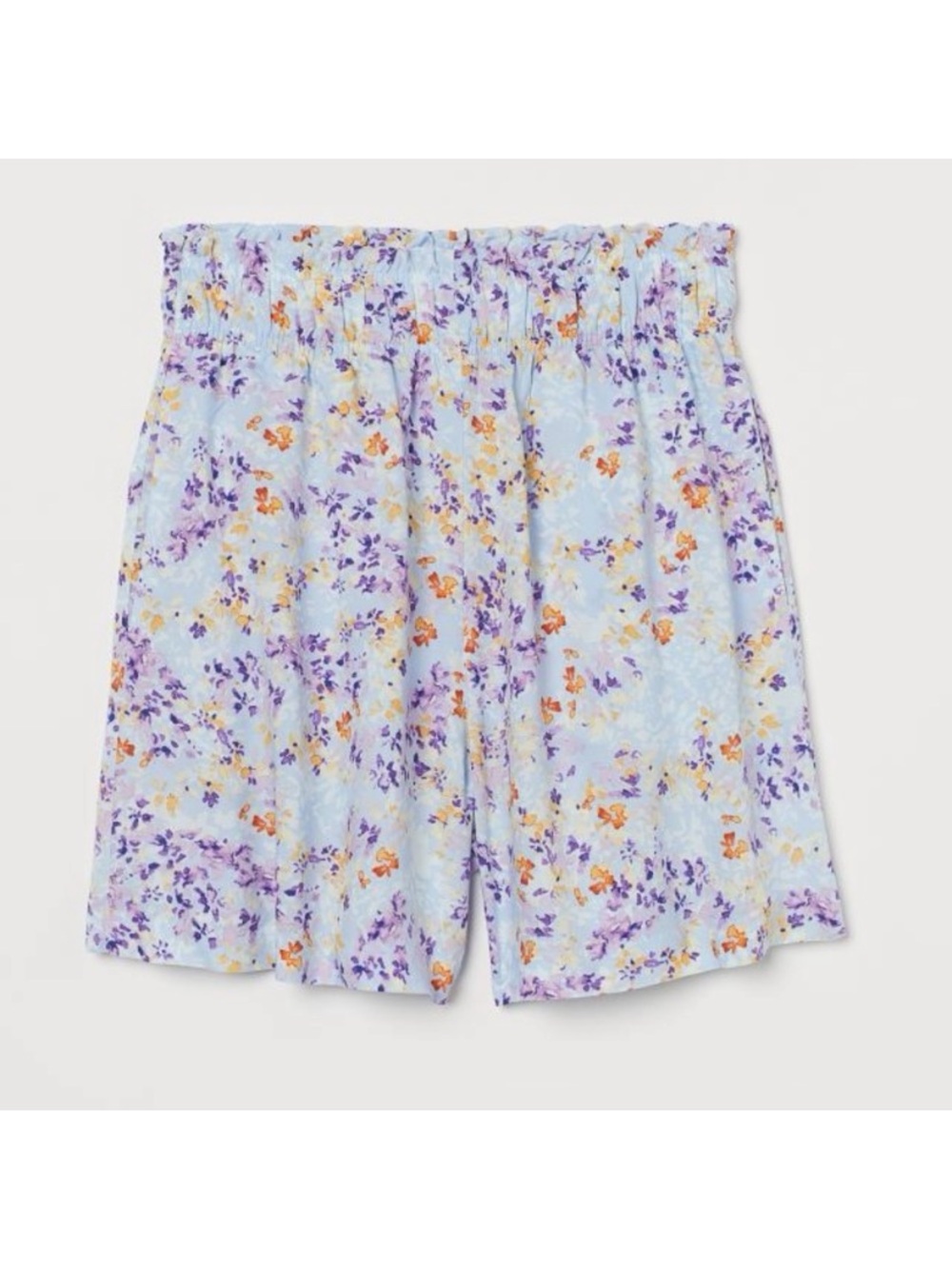 H&M Floral Violets Viscose Flowy Shorts NWT XXL